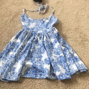 american apparel blue paisley dress